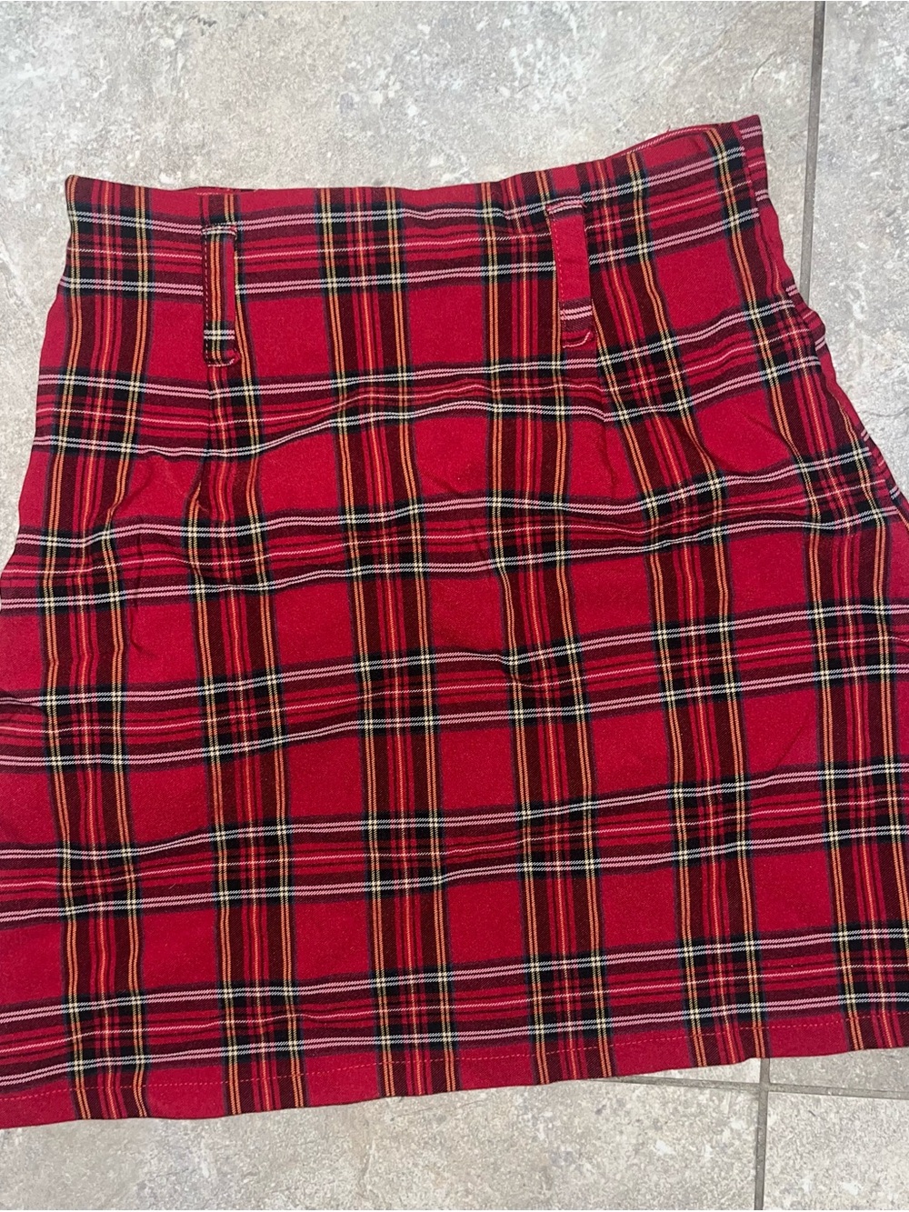 Red Plaid Mini Skirt - Classic Tartan Style